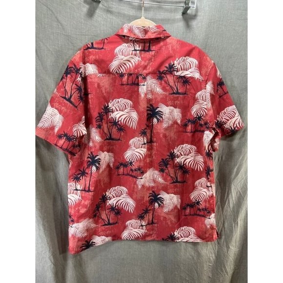 Chaps Button Up Shirt Adult Extra Large Red Tropical Short Sleeve Casual Mens.‎ - Picture 9 of 9